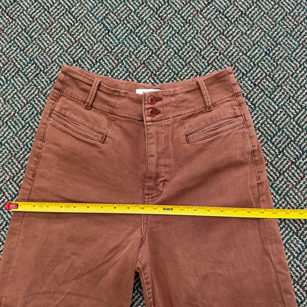 Wide Leg High-Rise Pants in Rust - Picture 2 of 6